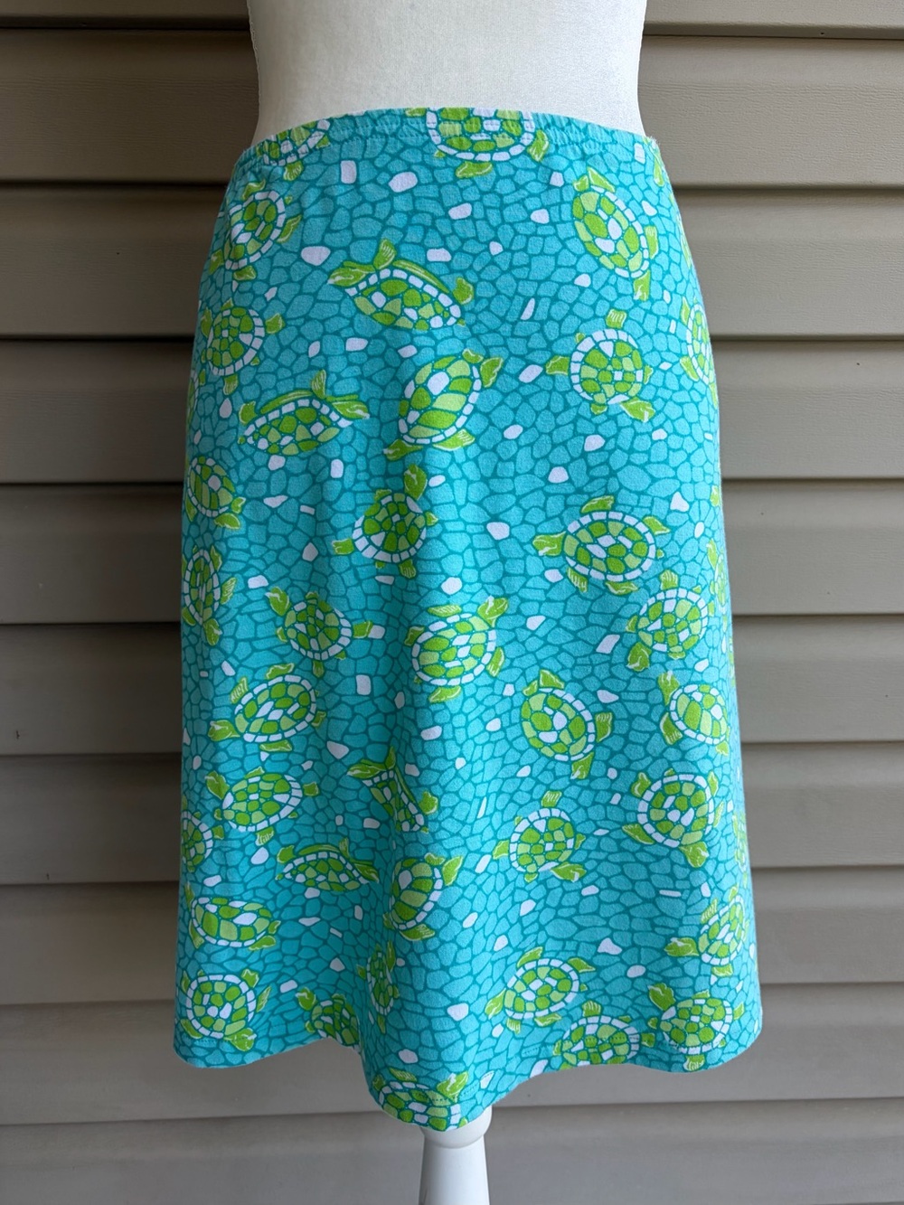 •Lilly Pulitzer• Sea Turtle Print Pull-On Knit Skirt - Size Large